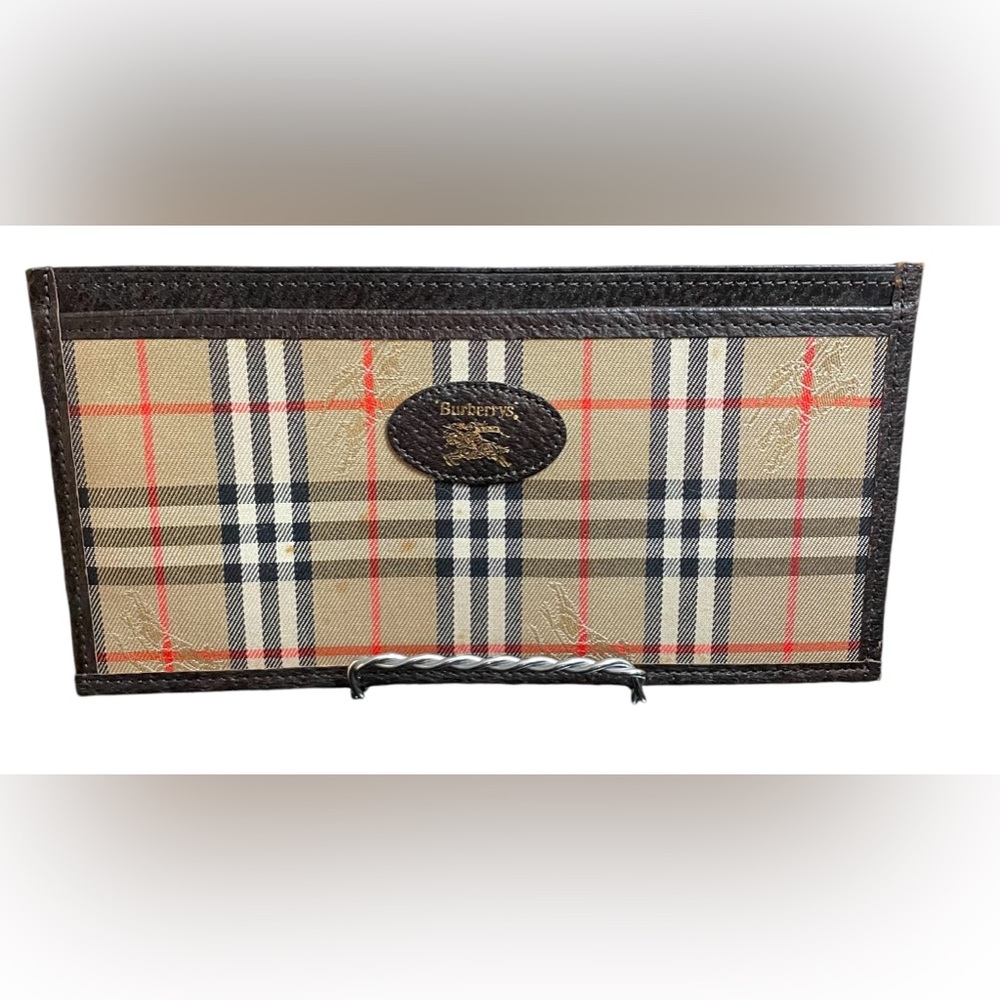 Vintage Burberrys (Burberry) Nova Check Canvas Leather Long Wallet